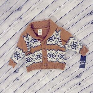 Baby Boy OshKosh B’Gosh Chunky Knit Cardigan Infant 6 Month NWT